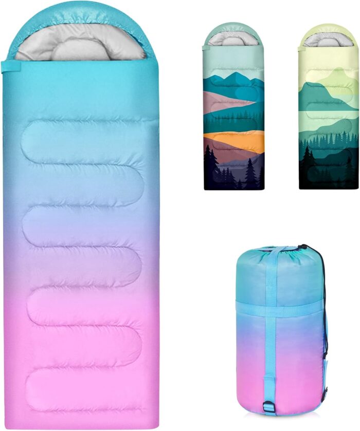 Sleeping Bags for Adults, 3 Seasons Warm Cold Weather Lightweight Waterproof Backpacking Camping Sleeping Bag for Camping Hiking Traveling Outdoor, Camping Gear Equipment - Image 1