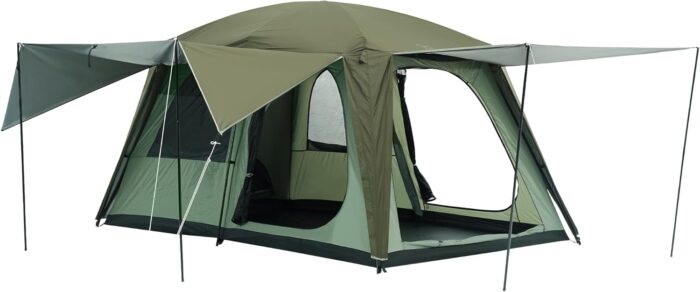 4-6 Person Camping Tent with 3 Door 2 Room Large Family Cabin Tents, Double Layer Waterproof Portable Glamping Tent, Big Tents for Outdoor Camping Hiking and Backpacking - Image 1