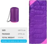 Camping Sleeping Bag for Adults Boys and Girls,Cold and Warm Weather-Summer, Spring, Fall, Lightweight, Waterproof Compact Bag for Camping Gear Equipment, Traveling, and Outdoors - Image 2