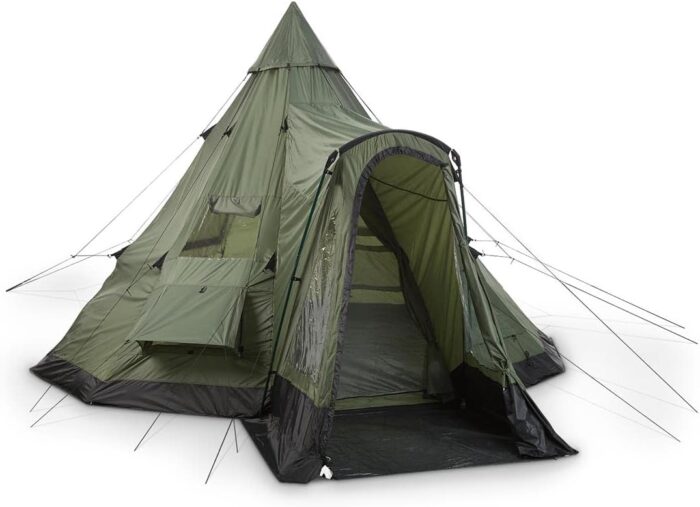 Deluxe Teepee Tent 14' x 14' for Adults Outdoor Camping 6-Person Instant Easy Set-Up Waterproof Shell 4-Season Family Tents for Backpacking, Hiking - Image 1