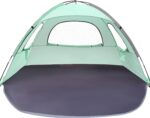 Beach Tent Anti-UV Portable Sun Shade Shelter for 3/4/6/8 Person, Extendable Floor with 3 Ventilating Mesh Windows Plus Carrying Bag, Stakes and Guy Lines