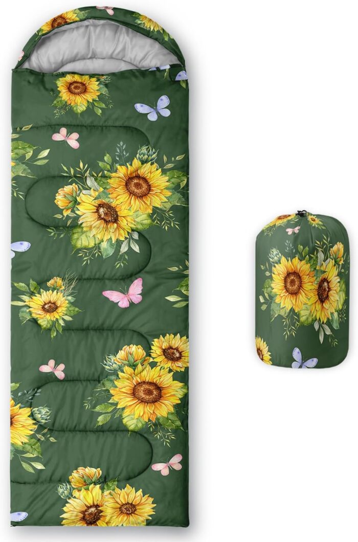 Sleeping Bags for Adults and Kids Camping Sleeping Bags for Girls and Boys Lightweight Waterproof Cold/Warm 3-Season Outdoor Travel with Compression Bags - Image 1