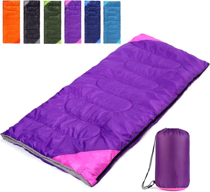 Camping Sleeping Bag for Adults Boys and Girls,Cold and Warm Weather-Summer, Spring, Fall, Lightweight, Waterproof Compact Bag for Camping Gear Equipment, Traveling, and Outdoors - Image 1
