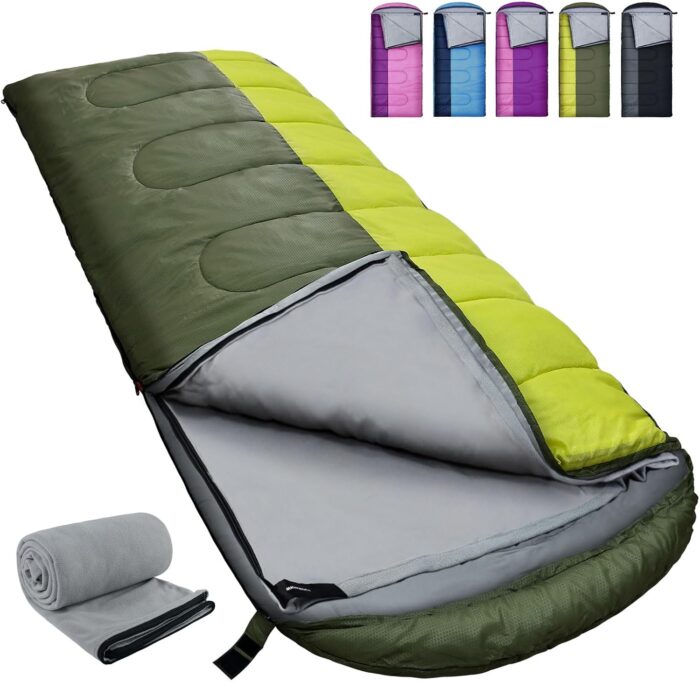 XL 10 Degree Sleeping Bags Waterproof for Adults 350GSM Machine Washable with Compression Sack for 3-4 Season Camping Outdoor - Image 1