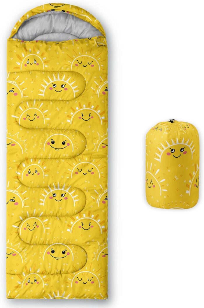 Kids Sleeping Bag for Boys and Girls,Monster Alien Print-Lightweight Warm Portable Outdoor Indoor-Waterproof Cold Weather Resistant Sleeping Bag for Camping Hiking - Image 1