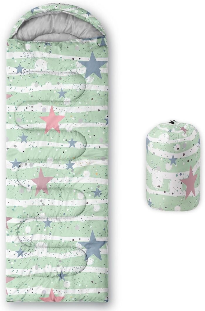 Kids Sleeping Bag for Boys Girls,3D Basketball Print-Lightweight Warm Portable Outdoor Indoor-Waterproof Cold Weather Resistant Sleeping Bag for Camping Hiking - Image 1