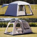 4-6 Person Camping Tent with 3 Door 2 Room Large Family Cabin Tents, Double Layer Waterproof Portable Glamping Tent, Big Tents for Outdoor Camping Hiking and Backpacking - Image 2
