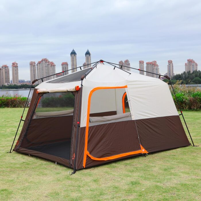 Instant Tent 6-8 Person(C),Large Family Cabin Tents,Automatic Tent Build Quickly in 60S,2 Rooms,2 Top Windows,3 Doors and 3 Windows with Mesh,Waterproof,Big Tents for Outdoor,Picnic,Camping - Image 2